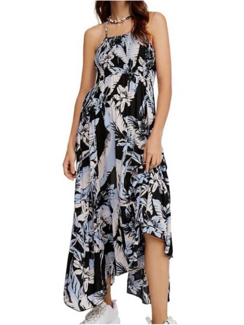 Free People Maxi Dress Womens Small Petite Heat Wave Tropical Floral Print Beach